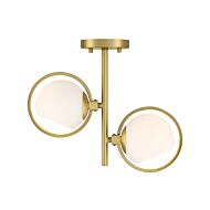 Teatro 2-Light Semi-Flush Mount in Brushed Gold