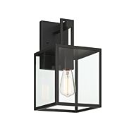 Preston 1-Light Wall Lantern in Matte Black