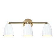 Biba 3-Light Bathroom Vanity Light in Brushed Gold