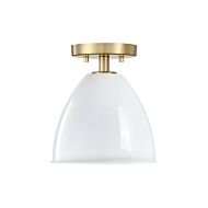 Biba 1-Light Semi-Flush Mount in Brushed Gold