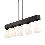 Five Light Linear Pendant by Golden