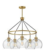 Rumi 5-Light LED Chandelier in Lacquered Brass