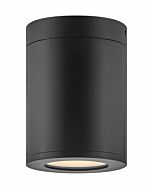 Hinkley Silo 1-Light Flush Mount Outdoor Ceiling Light In Black