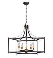 Maxim Lighting Wellington 5 Light 5 Light Multi Light Pendant in Oil Rubbed Bronze / Antique Brass