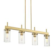 Four Light Linear Pendant by Golden