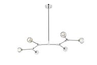 Zayne 6-Light Pendant in Chrome and Clear