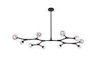 Zayne 10-Light Pendant in Black and Clear