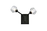 Zayne 2-Light Wall Sconce in Black and Clear