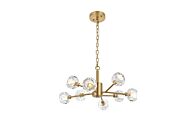 Graham 8-Light Pendant in Gold and Clear