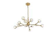 Graham 12-Light Pendant in Gold and Clear