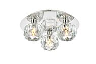 Graham 3-Light Flush Mount in Chrome and Clear