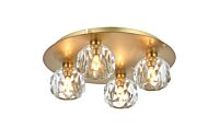 Graham 4-Light Flush Mount in Gold and Clear