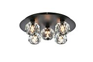 Graham 5-Light Flush Mount in Black and Clear