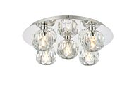 Graham 5-Light Flush Mount in Chrome and Clear