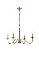 Rohan 4-Light Chandelier in Satin Gold