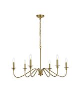 Rohan 6-Light Chandelier in Satin Gold