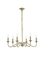 Rohan 6-Light Chandelier in Satin Gold