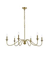 Rohan 6-Light Chandelier in Satin Gold