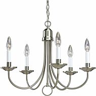 5-Light Five Light Chandelier in Brushed Nickel