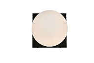 Jaylin 1-Light Bathroom Vanity Light Sconce in Black and frosted white