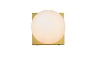 Jaylin 1-Light Bathroom Vanity Light Sconce in Brass and frosted white