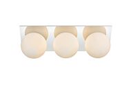 Jillian 3-Light Bathroom Vanity Light Sconce in Chrome and frosted white