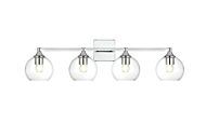 Foster 4-Light Bathroom Vanity Light Sconce in Chrome and Clear