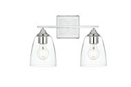 Harris 2-Light Bathroom Vanity Light Sconce in Chrome and Clear