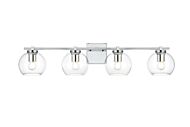 Juelz 4-Light Bathroom Vanity Light Sconce in Chrome and Clear