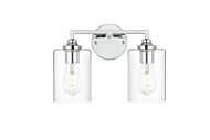 Mayson 2-Light Bathroom Vanity Light Sconce in Chrome and Clear