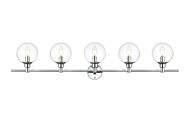 Jaelynn 5-Light Bathroom Vanity Light Sconce in Chrome and Clear