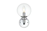 Jaelynn 1-Light Bathroom Vanity Light Sconce in Chrome and Clear