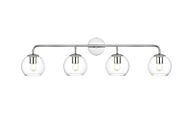 Genesis 4-Light Bathroom Vanity Light Sconce in Chrome and Clear