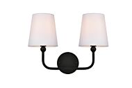 Colson 2-Light Bathroom Vanity Light Sconce in Black and Clear