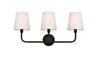 Colson 3-Light Bathroom Vanity Light Sconce in Black and Clear