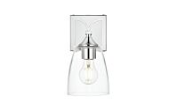 Harris 1-Light Bathroom Vanity Light Sconce in Chrome and Clear