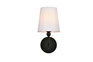 Colson 1-Light Bathroom Vanity Light Sconce in Black and Clear