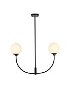 Nyomi 2-Light Chandelier in Black