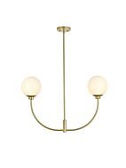 Nyomi 2-Light Chandelier in Brass