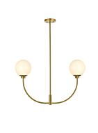 Nyomi 2-Light Chandelier in Satin Gold