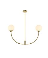 Nyomi 2-Light Chandelier in Satin Gold