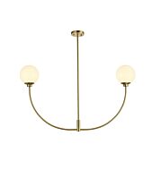 Nyomi 2-Light Chandelier in Satin Gold