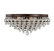 Crystorama Calypso 6 Light 20 Inch Ceiling Light in Vibrant Bronze with Clear Glass Drops Crystals