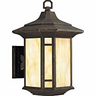 Arts And Crafts 1-Light Wall Lantern in Weathered Bronze