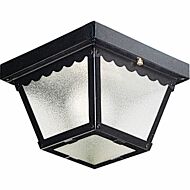 Ceiling Mount 1-Light Outdoor Flush Mount in Black