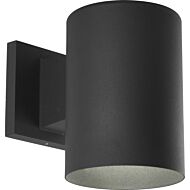 Cylinder 1-Light Wall Lantern in Black