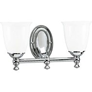 Victorian 2-Light Bathroom Vanity Light in Polished Chrome