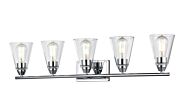 DVI Louisbourg 5-Light Bathroom Vanity Light in Chrome