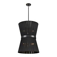 DVI Ellesmere 6-Light Foyer Pendant in Ebony with Black Shade