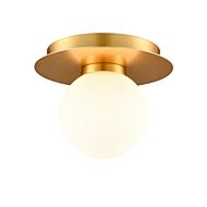 DVI Atwood 1-Light Flush Mount in Brass